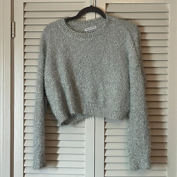 Urban Outfitters 'Elisabeth' XS sparkly silver metallic sweater cropped - Picture 8 of 8